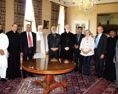 Leading an interfaith group to Lambeth Palace for interfaith discussions ahead of the “Future of Pakistan Conference” in 2012.