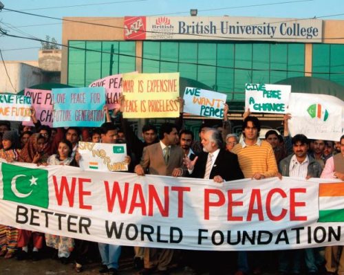 Leading the “We Want Peace” Walk initiative in Pakistan to promote harmony and reconciliation between India and Pakistan at grassroots level.