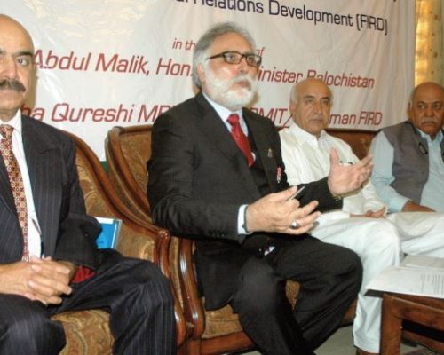 Press conference with the Chief Minister of Balochistan Dr. Abdul Malik Baloch after signing a Memorandum of Understanding for educational cooperation through scholarship programmes in business, law and healthcare for undergraduate and postgraduate level.