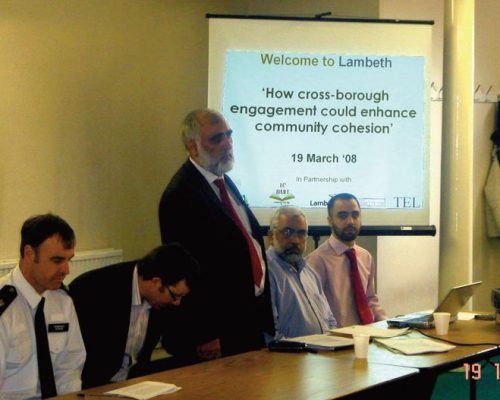 Speaking at the conference titled “How Cross-Borough Engagement Could Enhance Community Cohesion” in London aimed at preventing extremism alongside the Home Office and Lambeth Metropolitan Police Service arranged at Khatme Nubuwwat Centre.