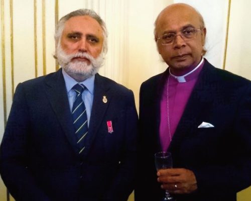 With Bishop Michael Nazir Ali of Rochester at the High Commission for Pakistan in London.