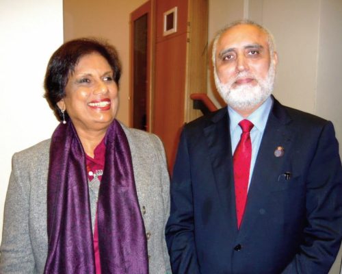 With Former President of Sri Lanka Chandrika Kamaratunga during a lecture at Kings College London. 2012